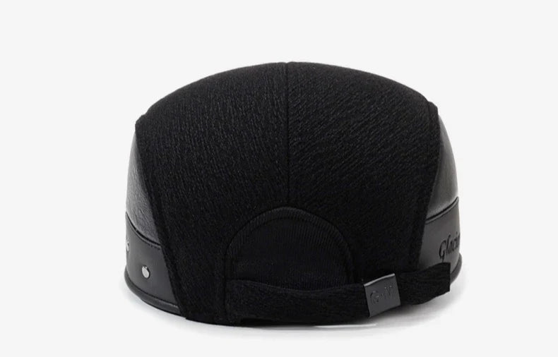 Brosnan Winter Earflaps Leather Duckbill Flat Cap