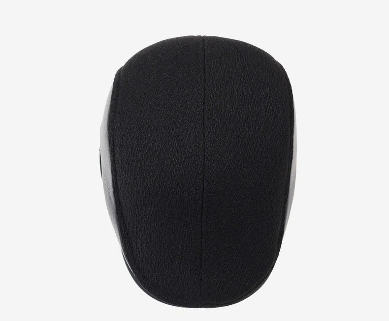 Brosnan Winter Earflaps Leather Duckbill Flat Cap
