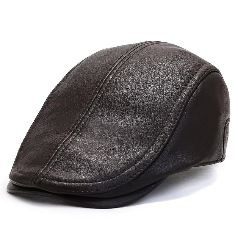 Bruk Vintage Leather Flat Cap