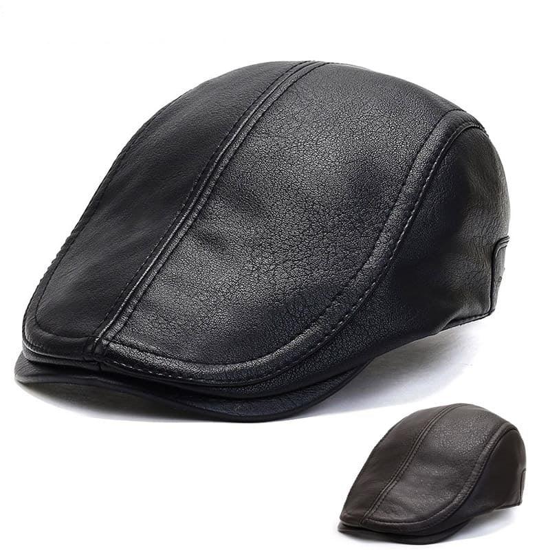 Bruk Vintage Leather Flat Cap