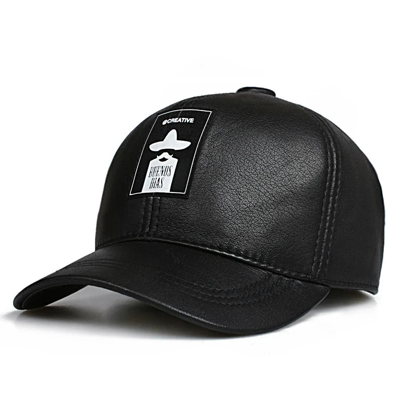 Buenos Dias Genuine Leather Baseball Cap