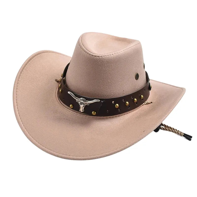 Bull Head Suede Cowboy Hat