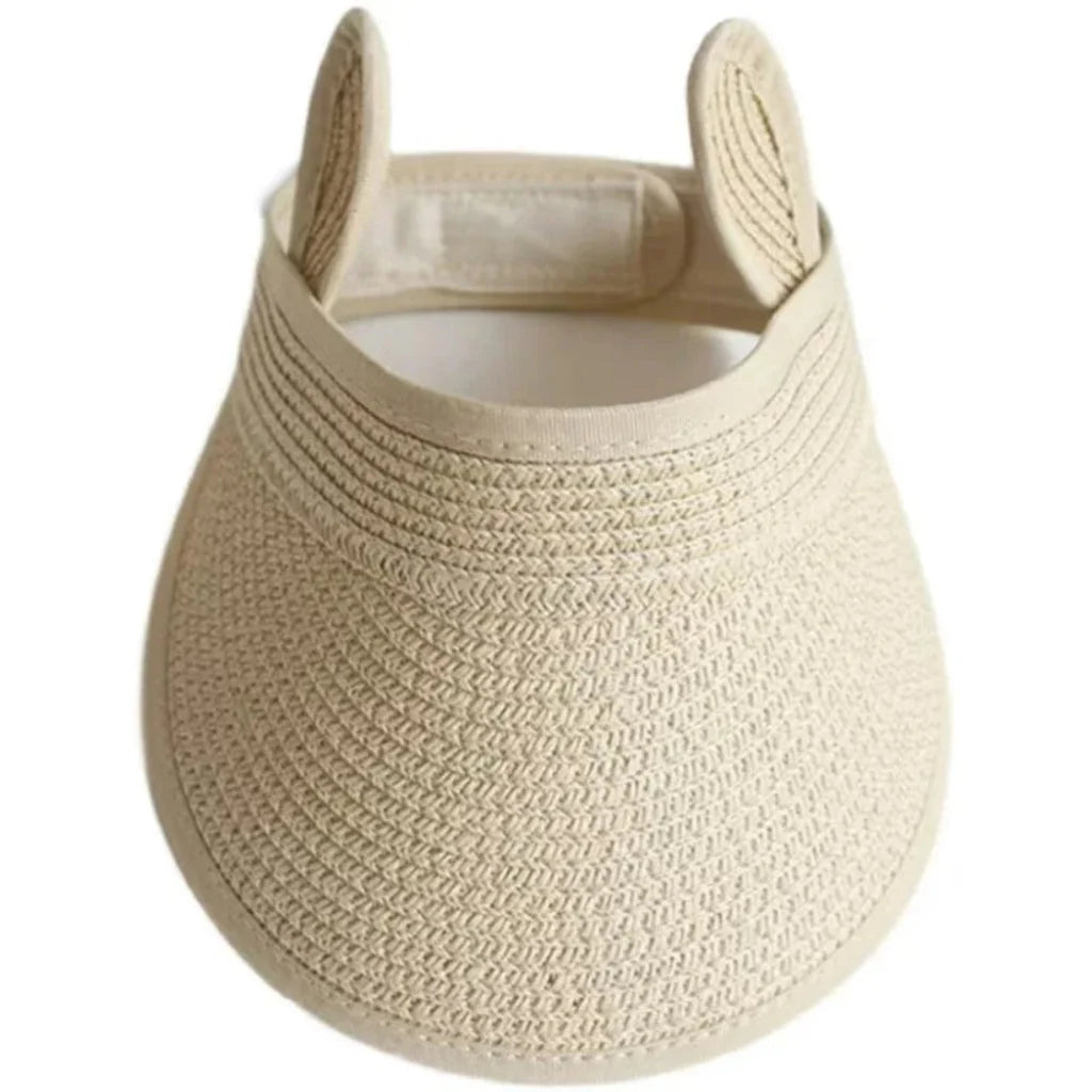 Bunny Ears Summer Kids Straw Visor