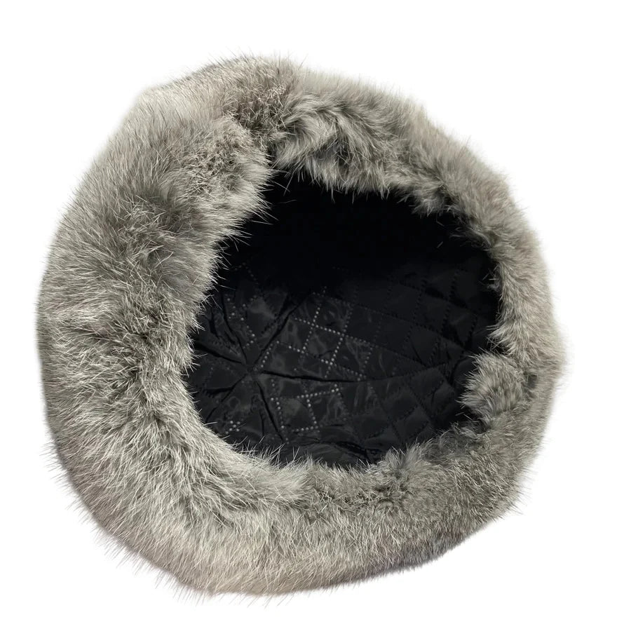 Burlington Winter Natural Rabbit Fur Leather Docker Cap