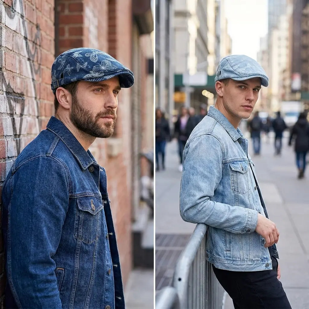 Butterflies Denim Flat Cap