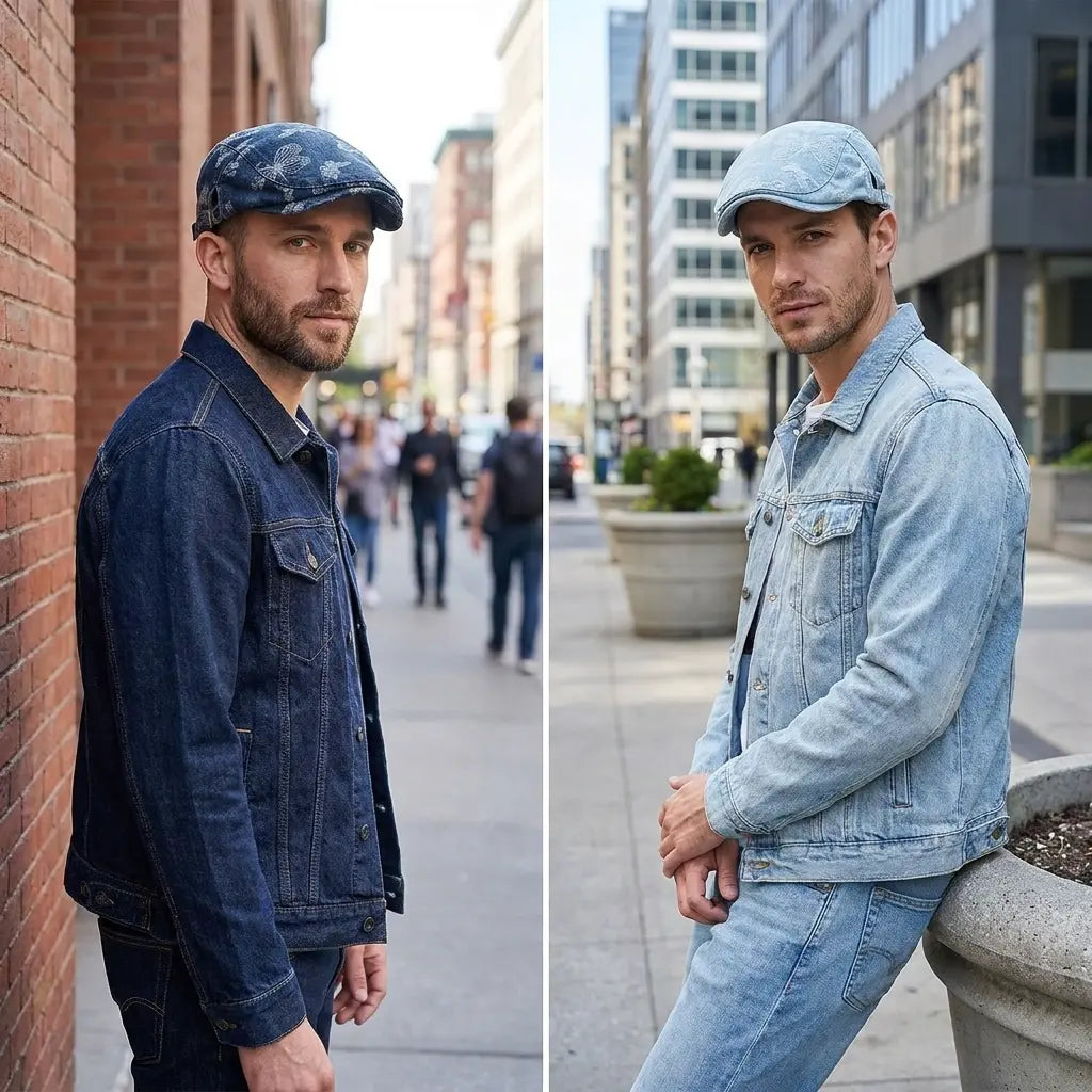 Butterflies Denim Flat Cap