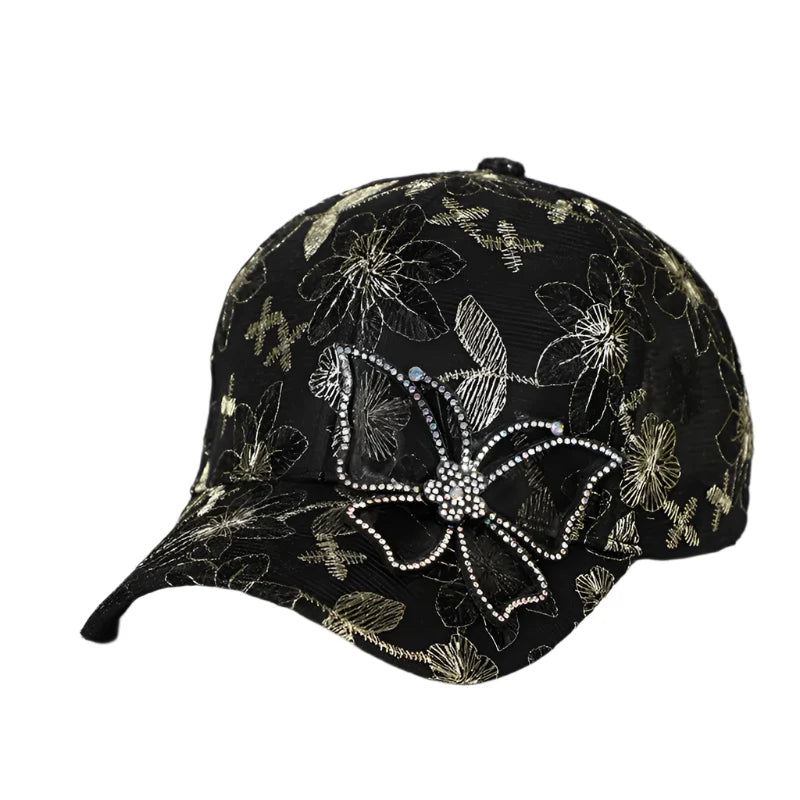 Butterfly Rhinestones Baseball Cap