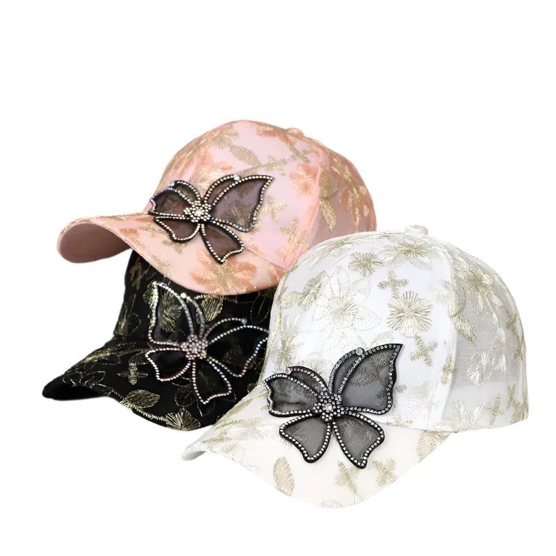 Butterfly Rhinestones Baseball Cap