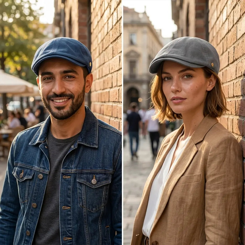 Cabbie 6-Panels Cotton Flat Cap