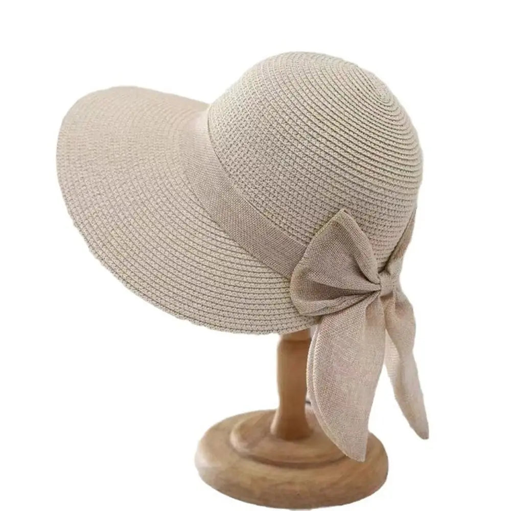 Calabria Summer Bowknot Straw Bucket Hat