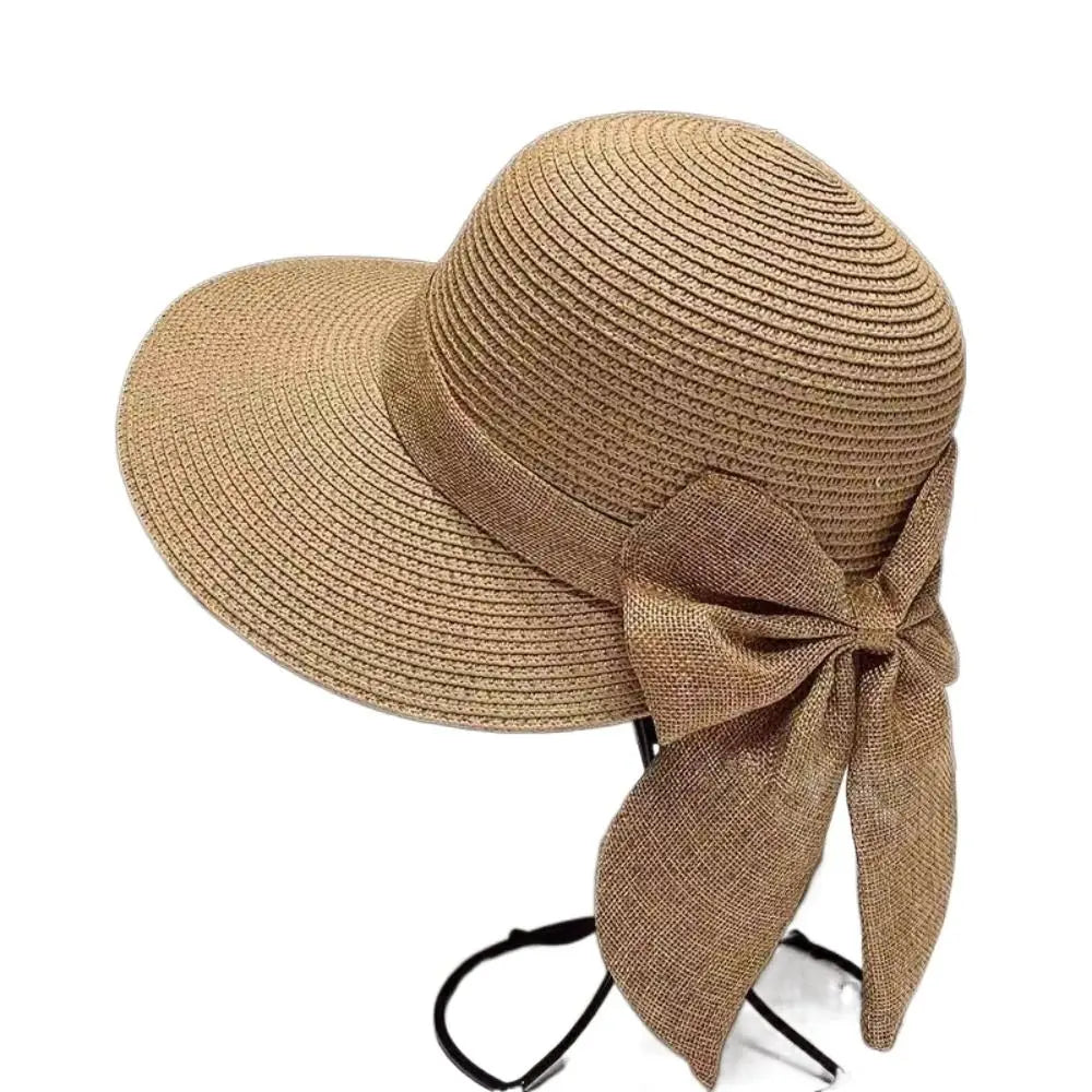 Calabria Summer Bowknot Straw Bucket Hat