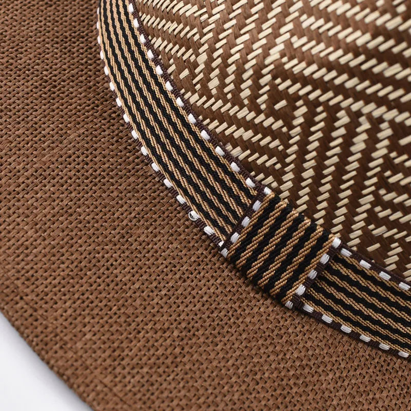 Calabria Summer Chevron Straw Fedora Hat