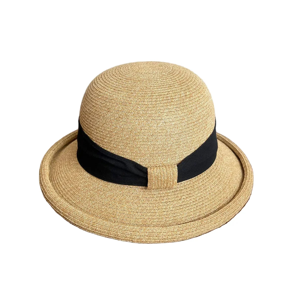 Calabria Sun Straw Rolled Brim Bucket Hat