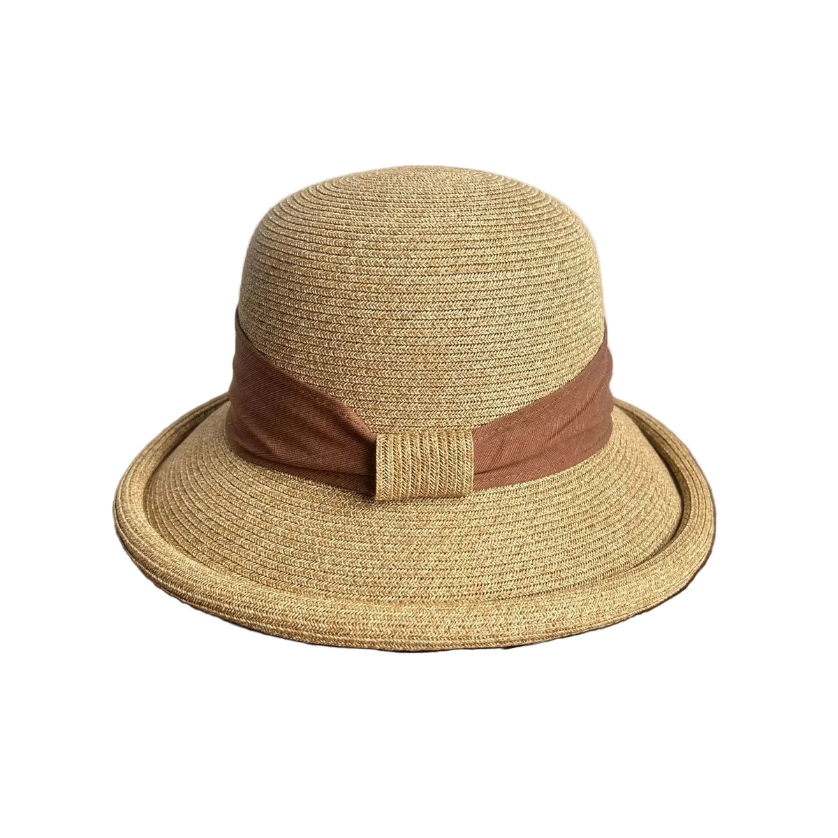 Calabria Sun Straw Rolled Brim Bucket Hat