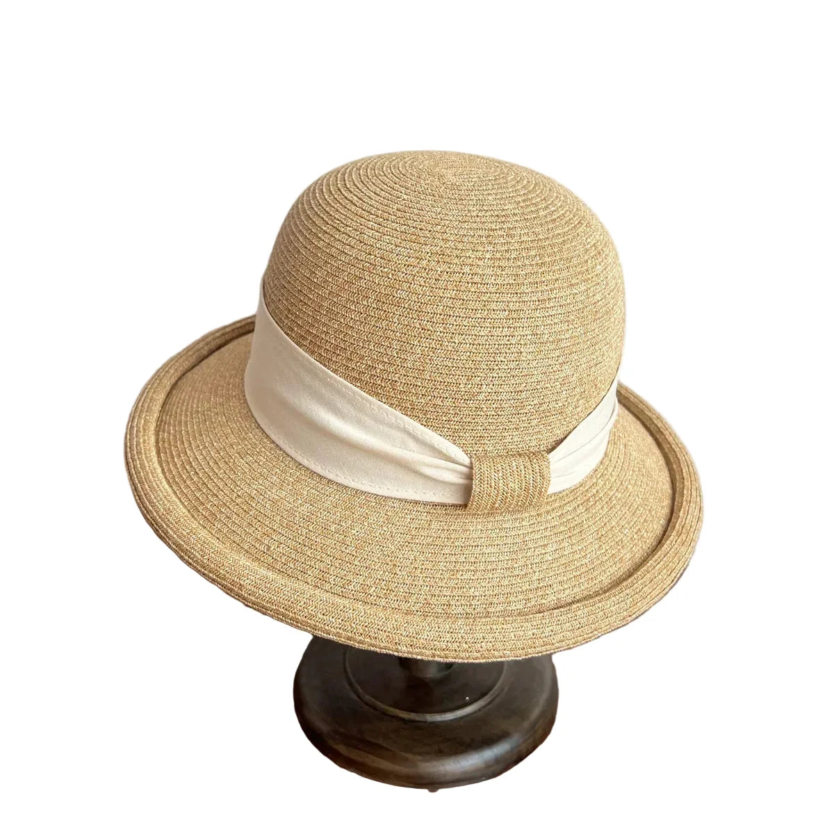 Calabria Sun Straw Rolled Brim Bucket Hat