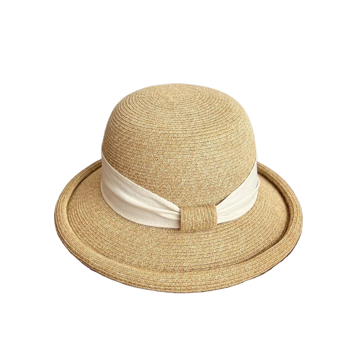 Calabria Sun Straw Rolled Brim Bucket Hat