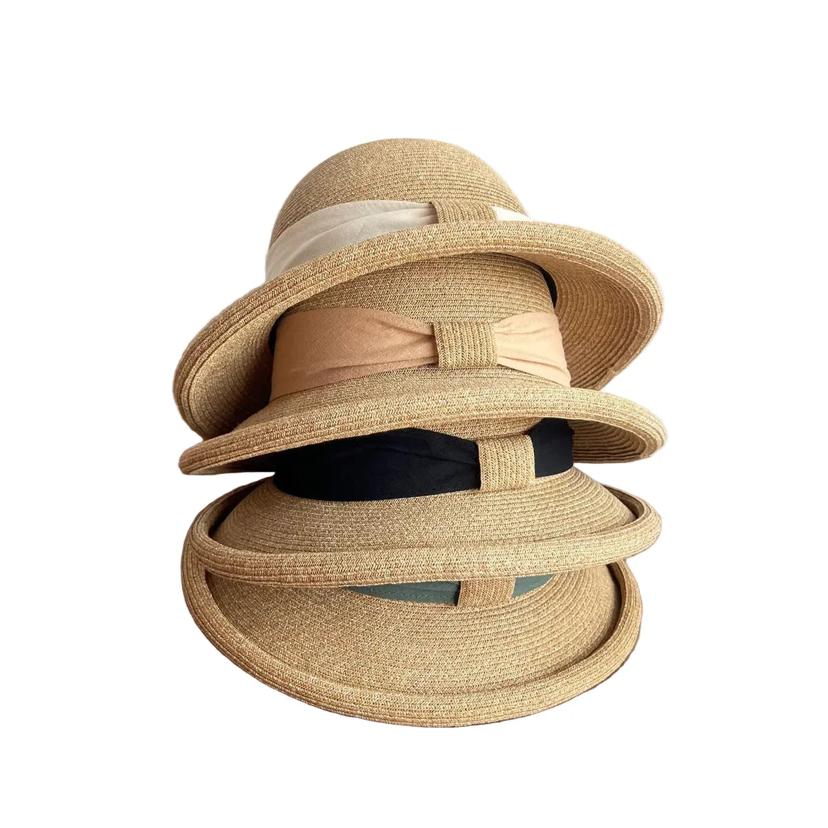 Calabria Sun Straw Rolled Brim Bucket Hat