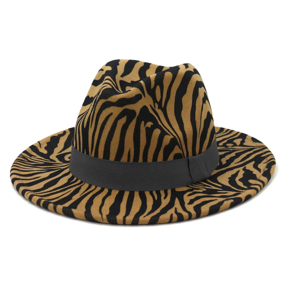 Calabria Zebra Skin Cotton Fedora Hat