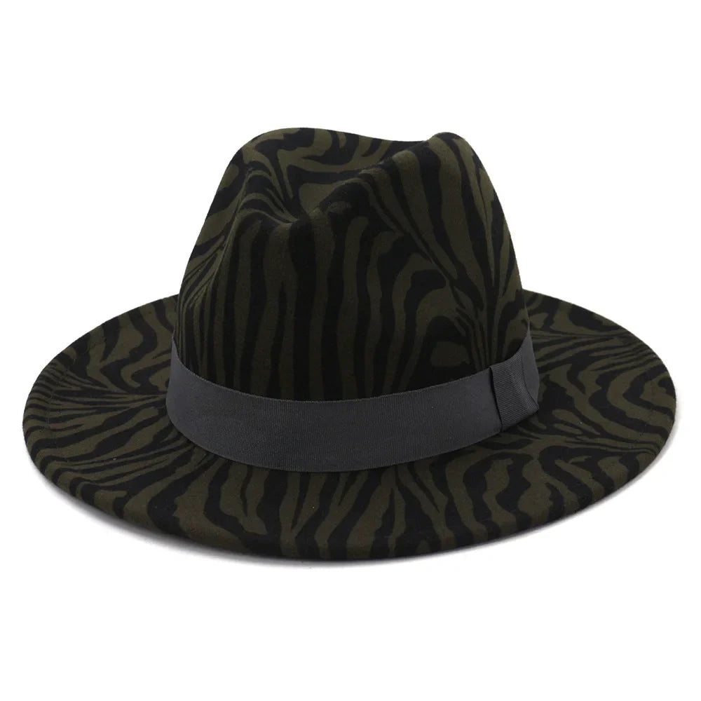 Calabria Zebra Skin Cotton Fedora Hat