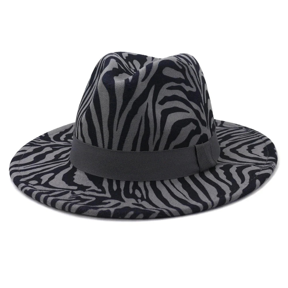 Calabria Zebra Skin Cotton Fedora Hat