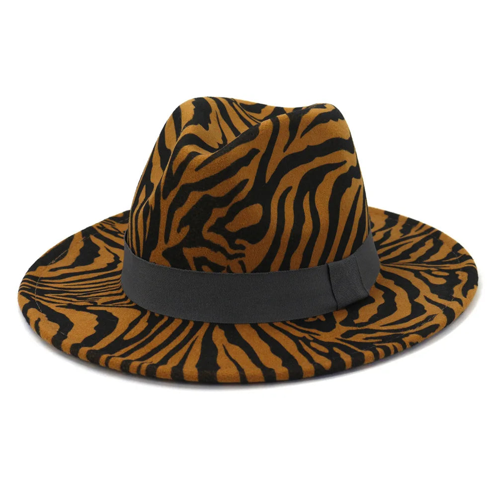 Calabria Zebra Skin Cotton Fedora Hat