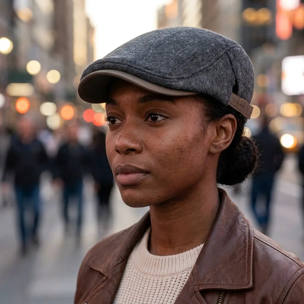 Cambridge Herringbone Wool Flat Cap