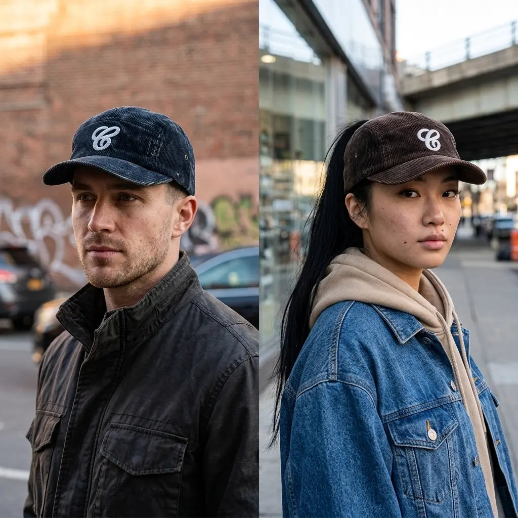 Camden Distressed Corduroy 5-Panels Cap