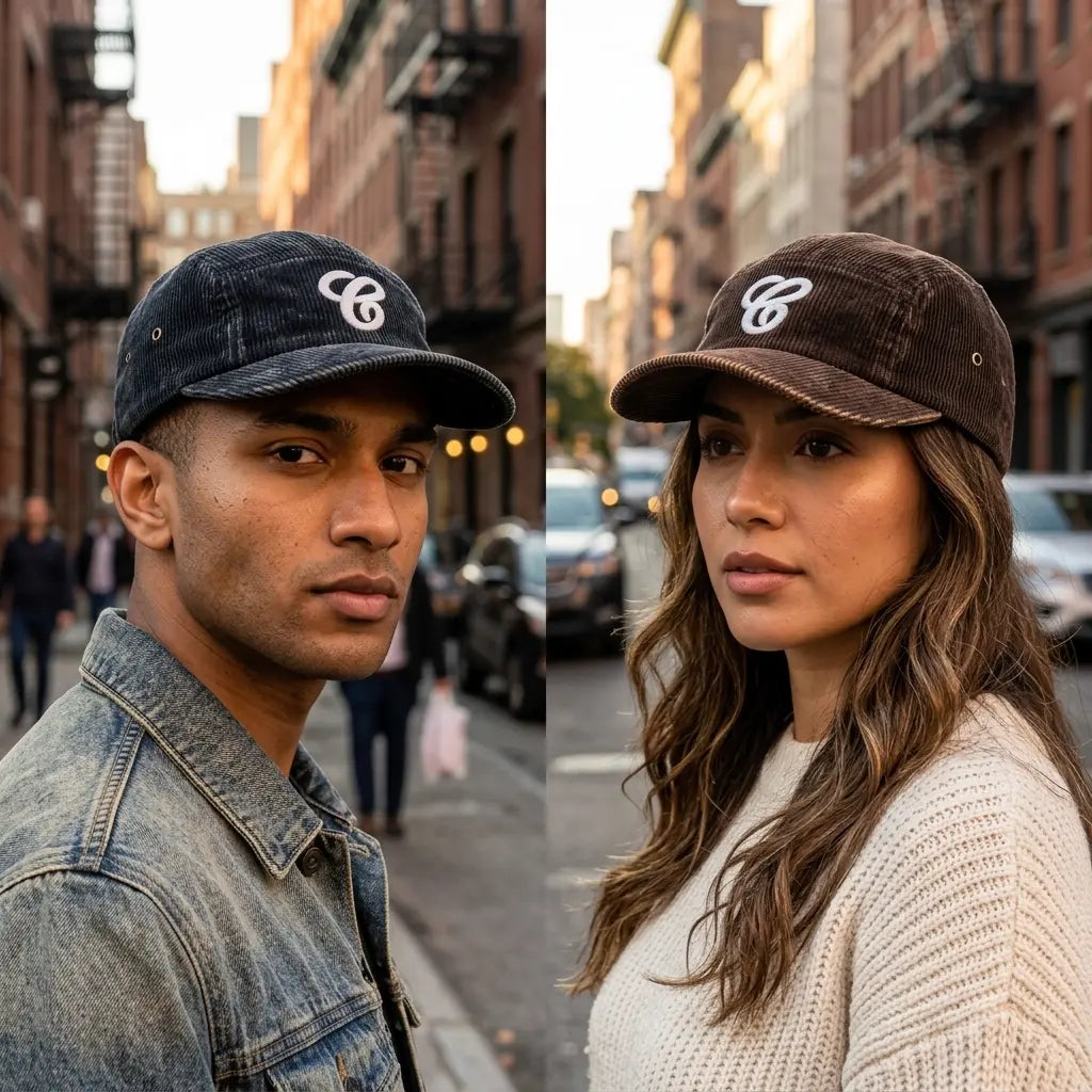 Camden Distressed Corduroy 5-Panels Cap