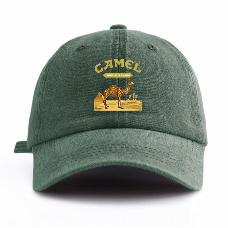 Camel Tobacco Washed Cotton Baseball Cap