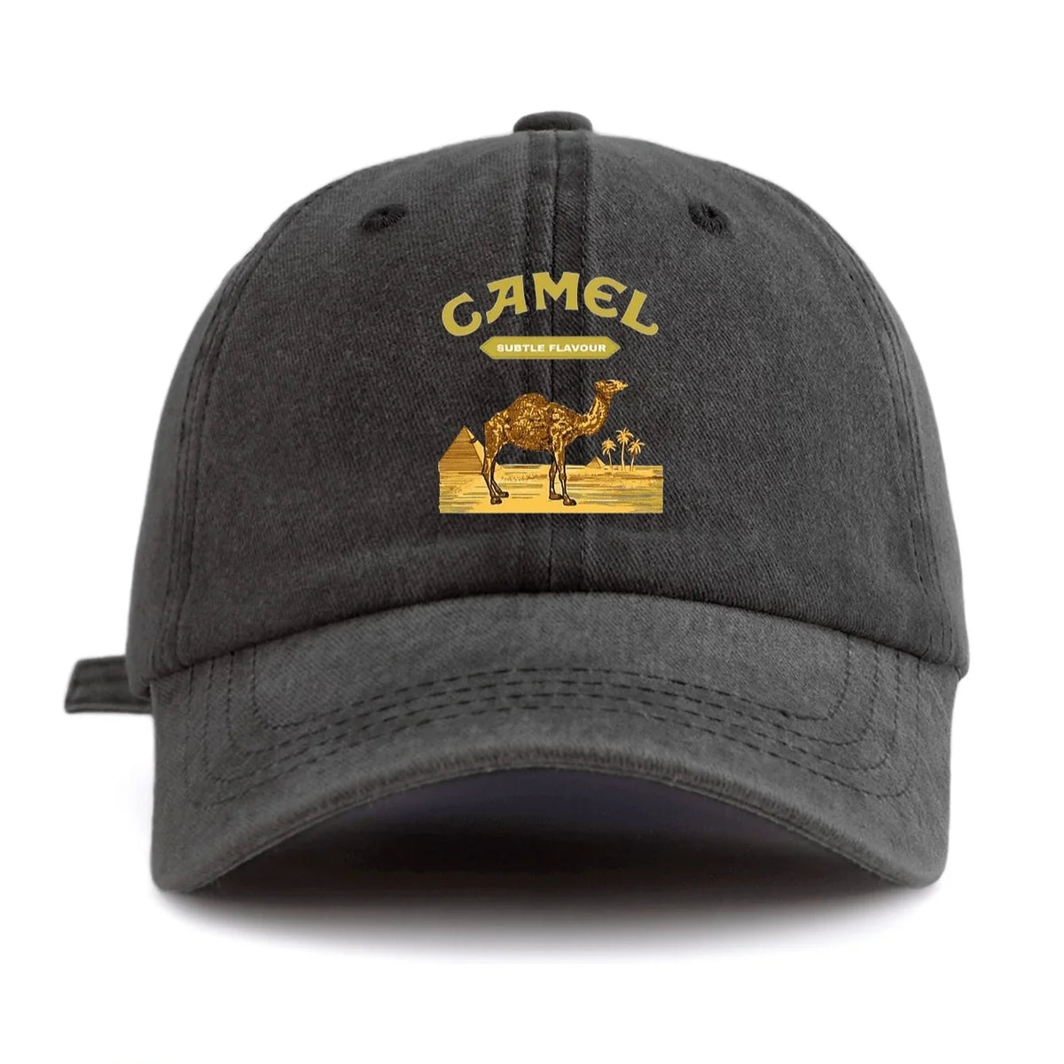 Camel Tobacco Washed Cotton Baseball Cap