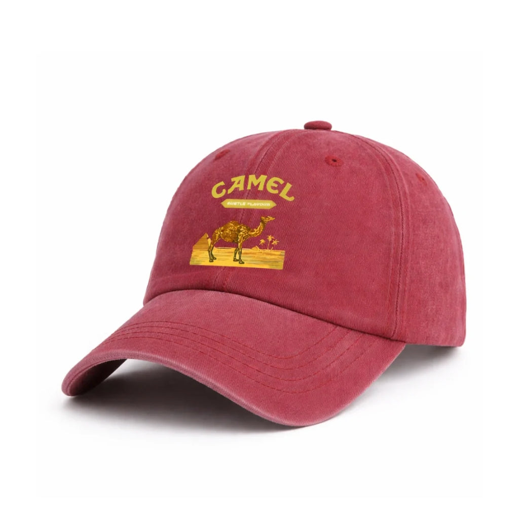 Camel Tobacco Washed Cotton Baseball Cap