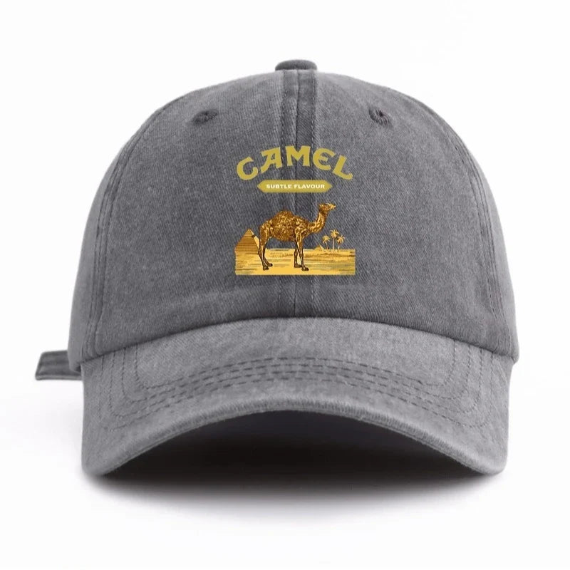 Camel Tobacco Washed Cotton Baseball Cap