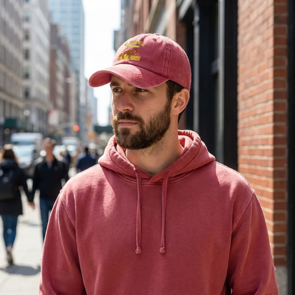 Camel Tobacco Washed Cotton Baseball Cap