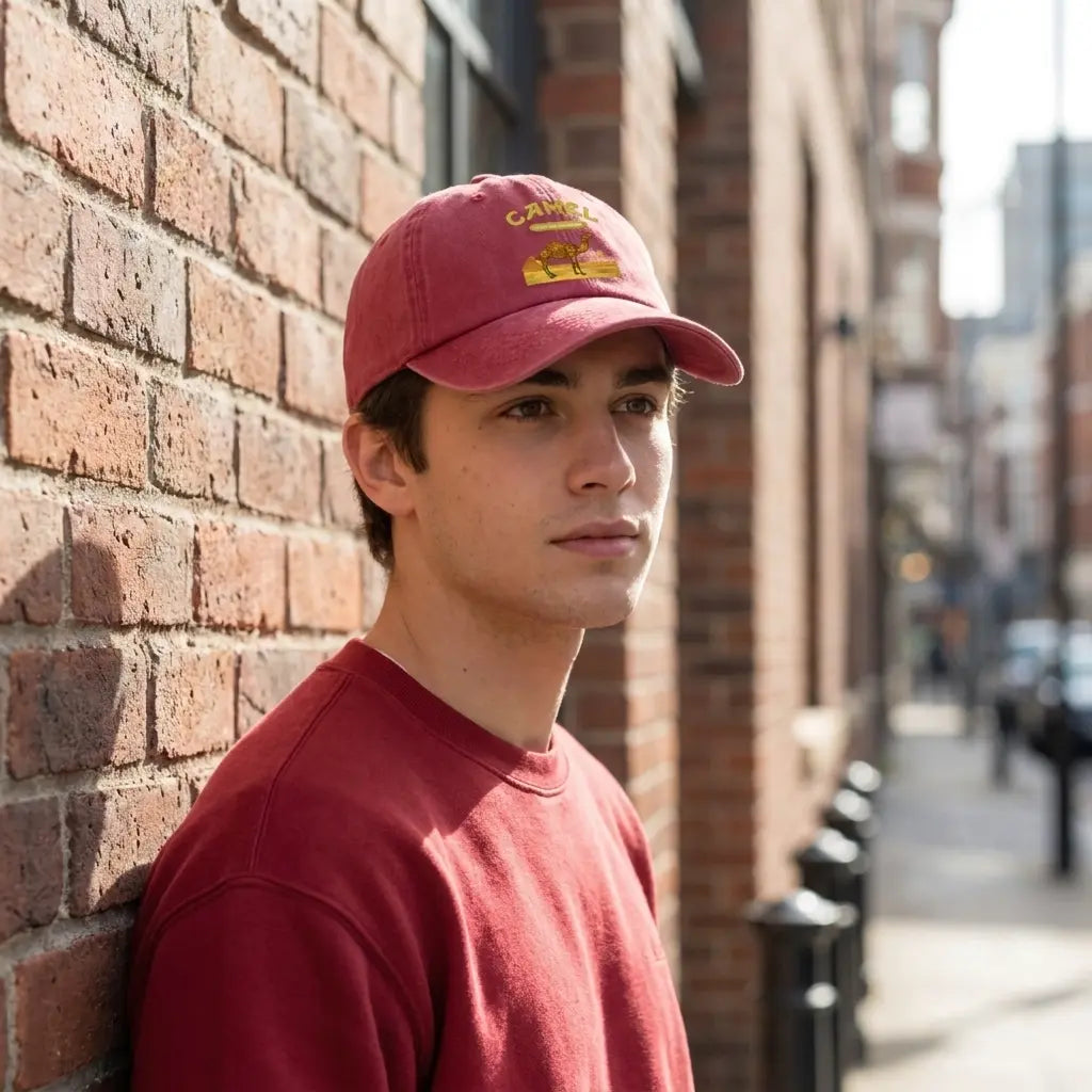 Camel Tobacco Washed Cotton Baseball Cap