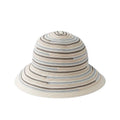 Cannes Summer Striped Straw Wide Brim Bucket Hat