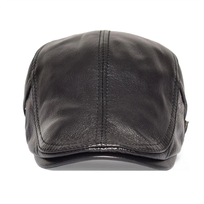 Capote Genuine Leather Flat Cap