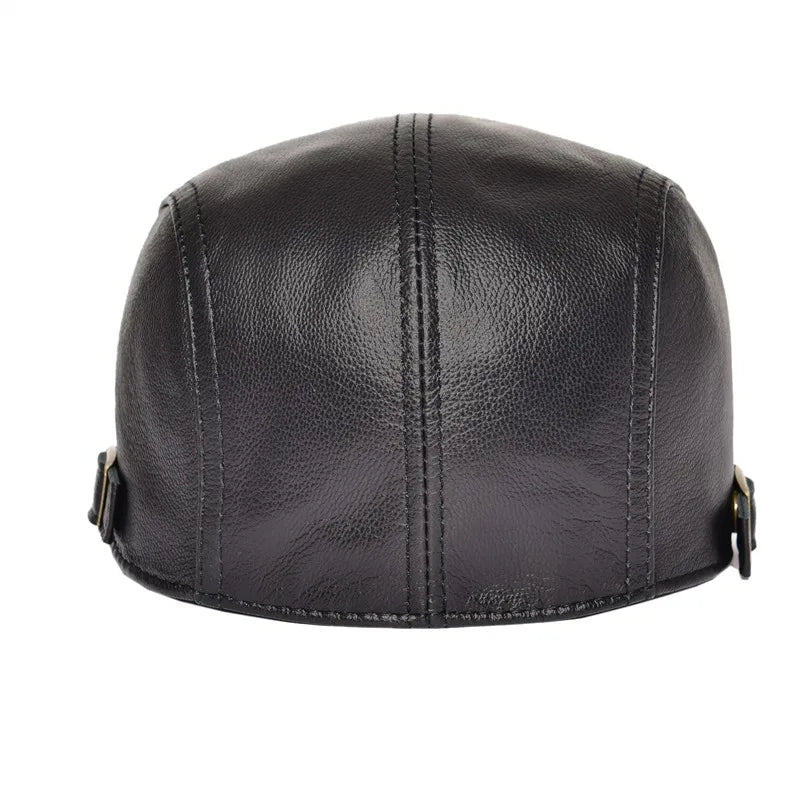 Capote Genuine Leather Flat Cap