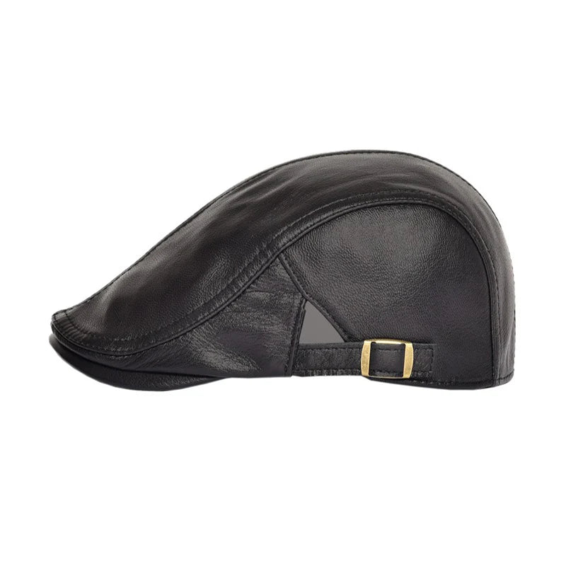 Capote Genuine Leather Flat Cap