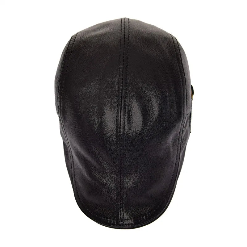 Capote Genuine Leather Flat Cap