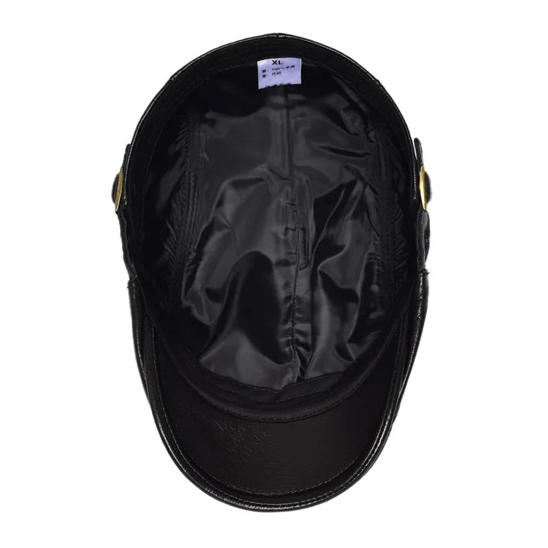 Capote Genuine Leather Flat Cap