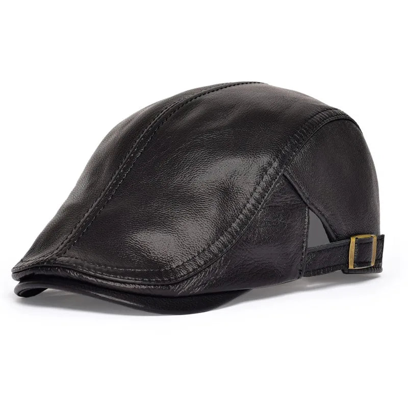 Capote Genuine Leather Flat Cap
