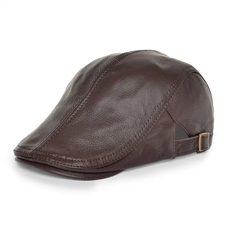 Capote Genuine Leather Flat Cap