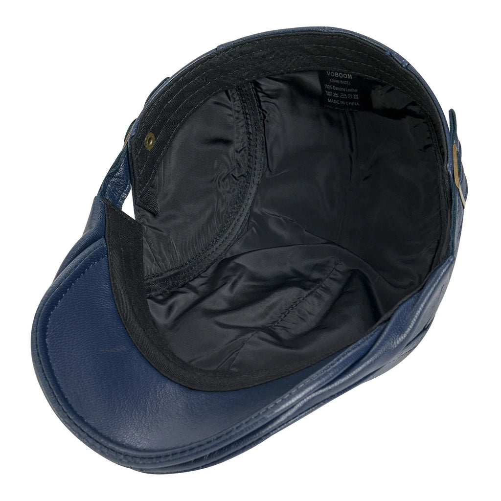 Capote Genuine Leather Flat Cap
