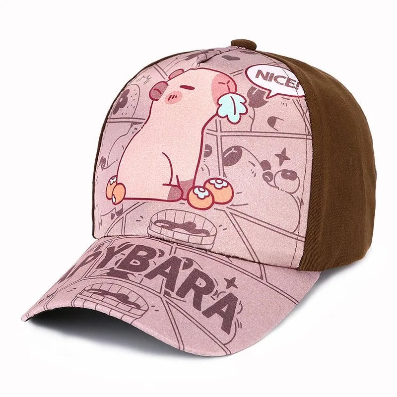 Capybara Cartoon Kids Baseball Cap