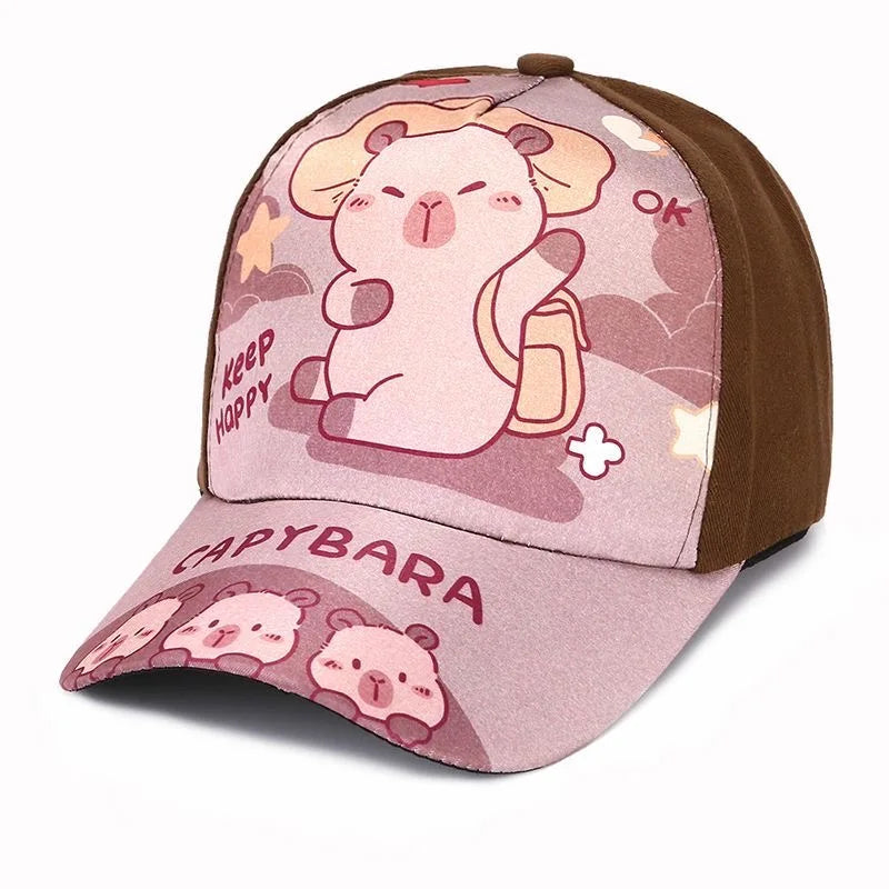 Capybara Cartoon Kids Baseball Cap