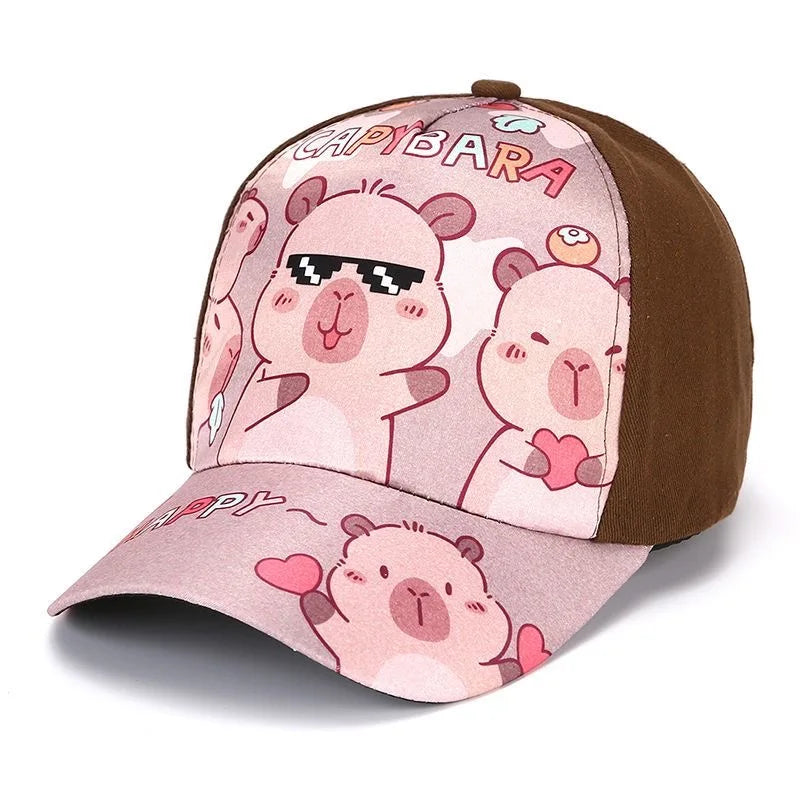 Capybara Cartoon Kids Baseball Cap