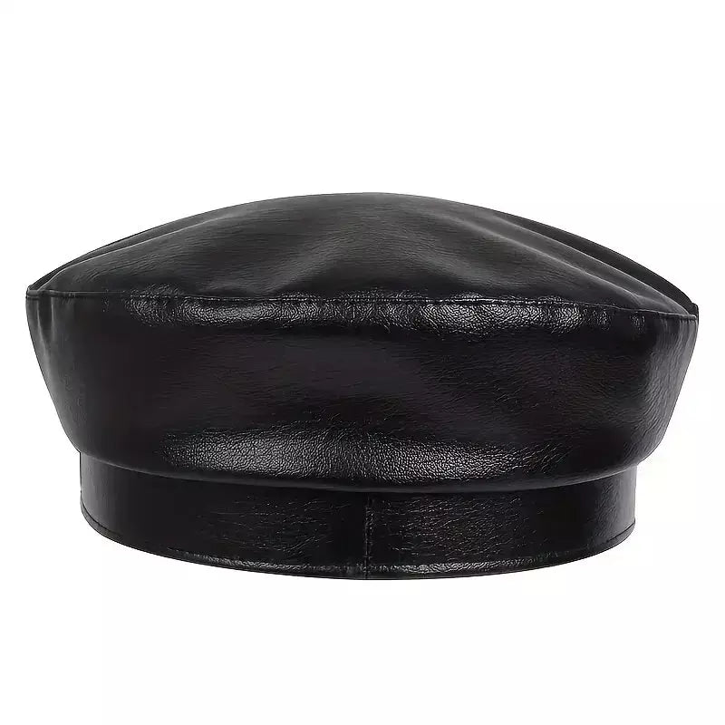 Carennac Black Leather Sailor Cap