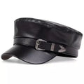 Carennac Black Leather Sailor Cap