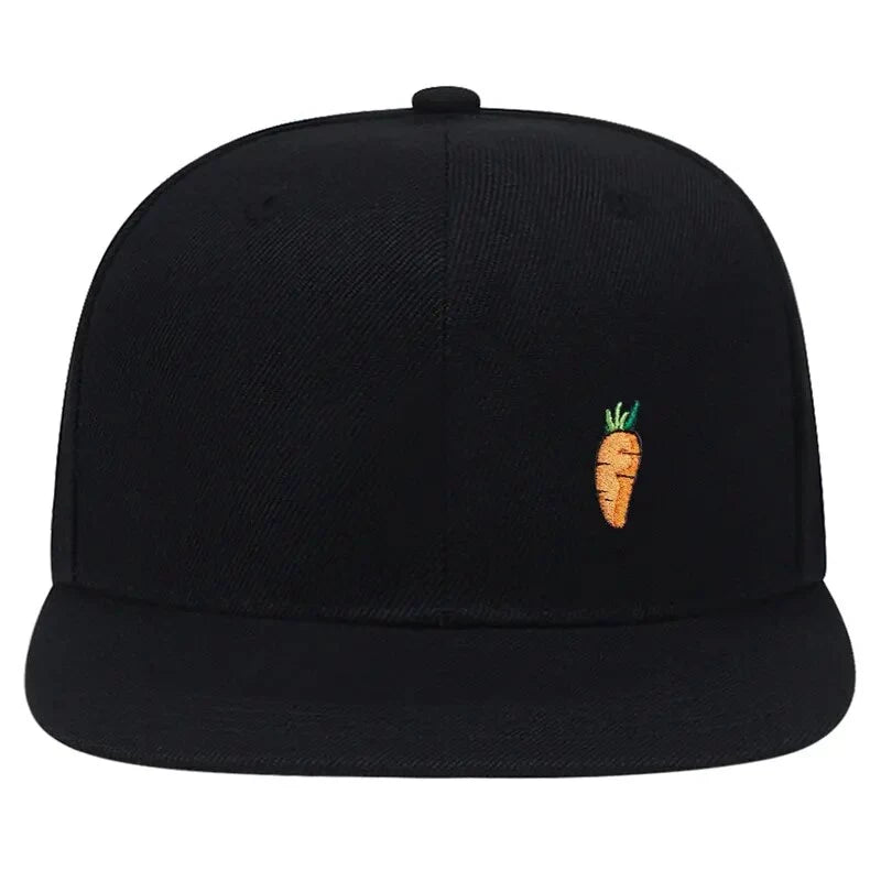 Carrot Black Snapback Cap