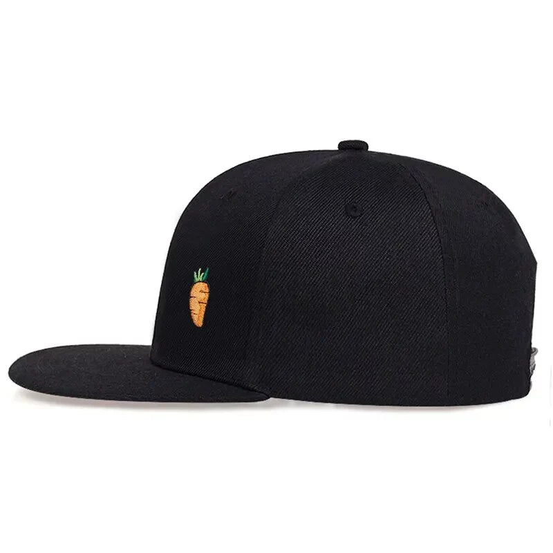 Carrot Black Snapback Cap